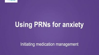 Prescribing benzodiazepines for anxiety